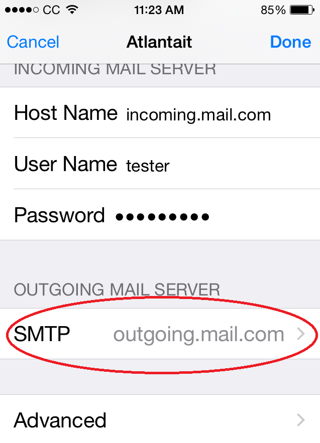 Change Incoming And Outgoing Mail Server Port Settings On The IPhone 5 